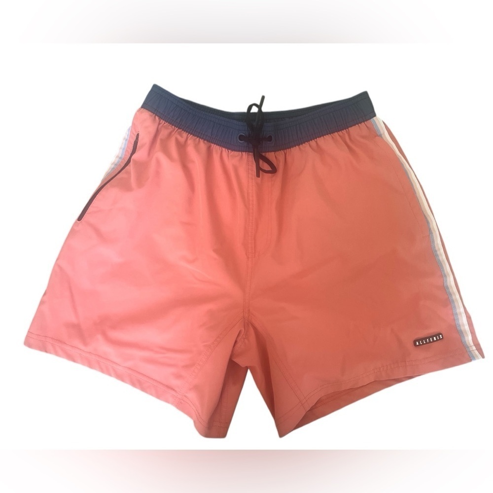 All Fenix Men’s Swim Shorts Melon with Navy Trim Medium